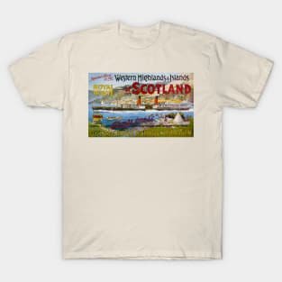 Vintage Travel Poster - Scotland by Steamship T-Shirt